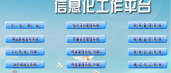 信息化工作平臺面板