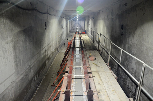中交建設股份中管廊電纜通道隔墻E7-S7施工段混凝土澆筑完成