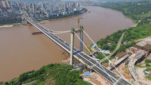 中國建筑承建的重慶江津幾江長江大橋竣工通車